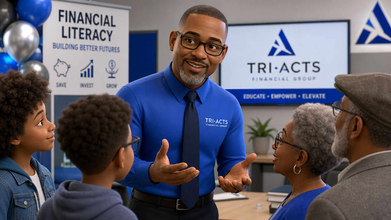 Timmie Seals engaging with community members at a TriActs event